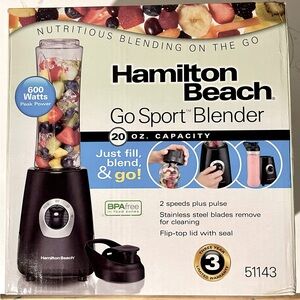 New in box Hamilton Beach Go Sport 2 Speed Blender